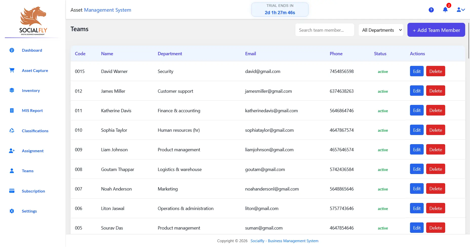 Asset Capture - Asset management System