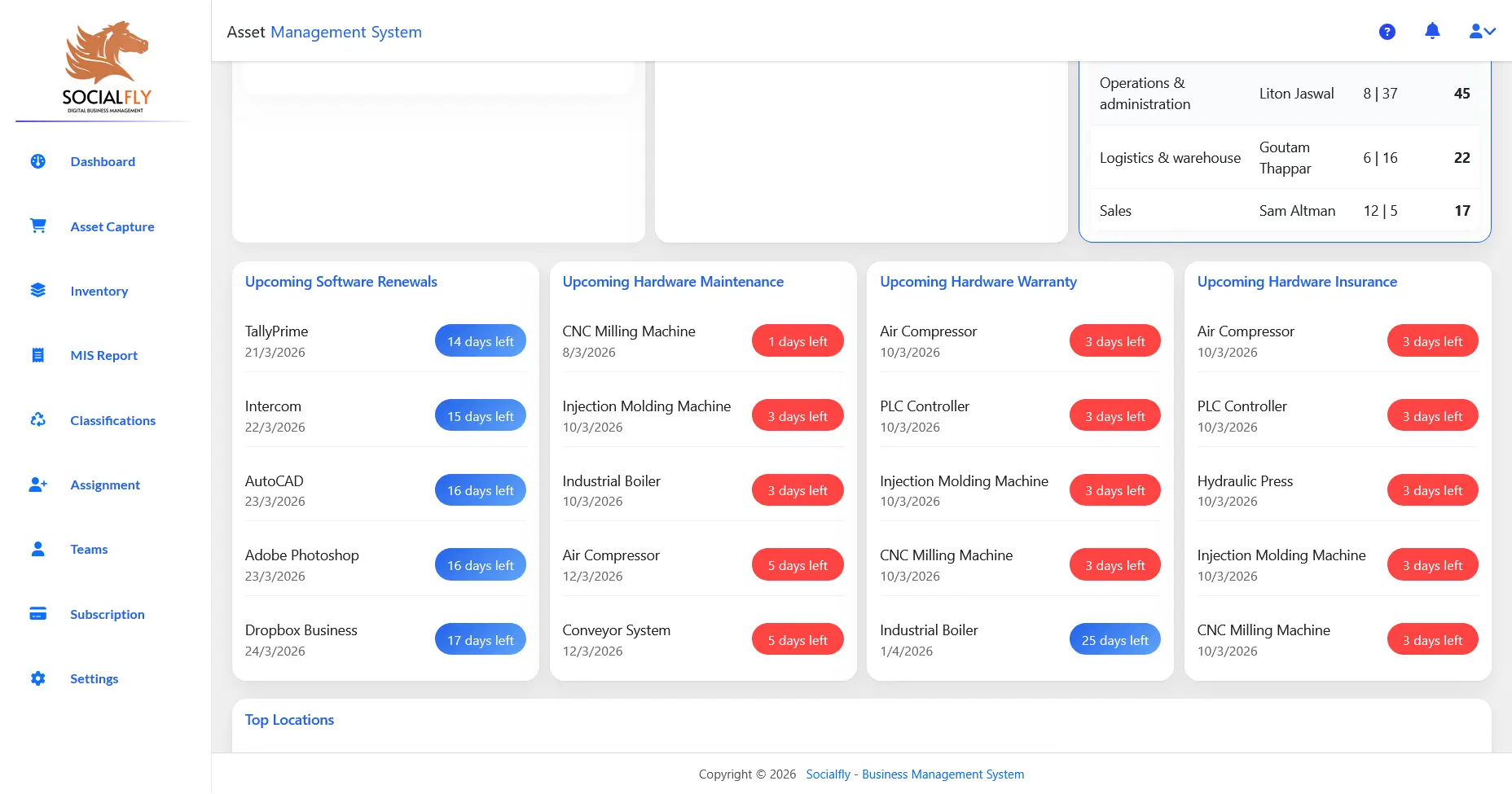 Asset Capture - Asset management System